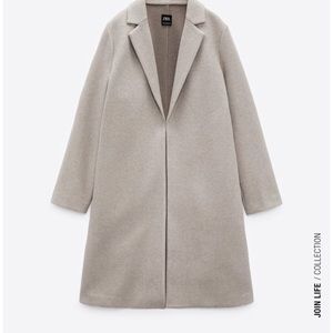 Zara Lapel Coat Sand/Marl